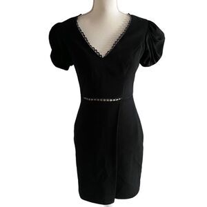 Monique Lhuillier Black Cut Out Dress Size 4